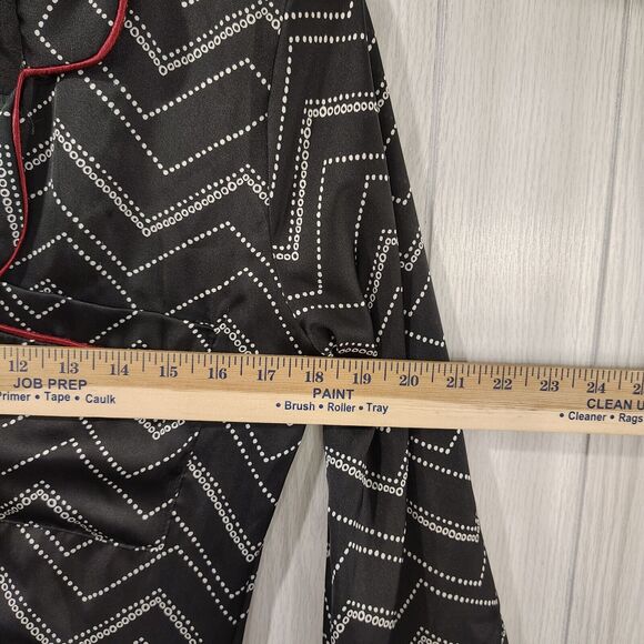 Anthropologie Free People Black Silky Chevron Jumpsuit Size XS - Picture 10 of 15